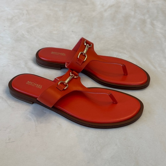 Michael Kors Shoes - NWOT! Michael Kors Carson Horsebit T Strap Leather Sandals, sz 9